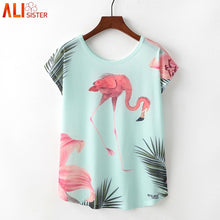 Load image into Gallery viewer, Alisister Women Painting Art T Shirts Print Rainbow Unicorn Pony T-shirt Horse/Grumpy Cat/Marilyn Monroe Flamingos Tees Tops