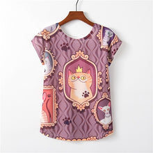 Load image into Gallery viewer, Alisister Women Painting Art T Shirts Print Rainbow Unicorn Pony T-shirt Horse/Grumpy Cat/Marilyn Monroe Flamingos Tees Tops
