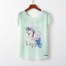 Load image into Gallery viewer, Alisister Women Painting Art T Shirts Print Rainbow Unicorn Pony T-shirt Horse/Grumpy Cat/Marilyn Monroe Flamingos Tees Tops