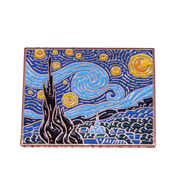 Starry night lapel pin Vincent
